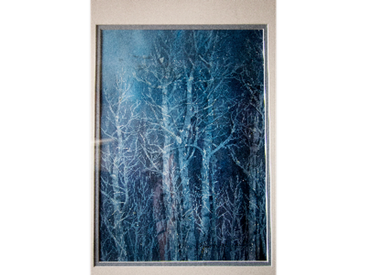 Blue Aspens, watercolor on paper, by Fred Kingwell