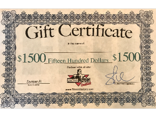 $1,500 Gift Certificate to FitnessFactory.com