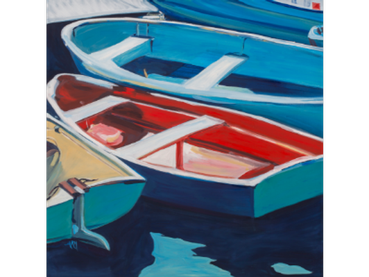 Amy Rebecca Painting Marblehead Boats Print 