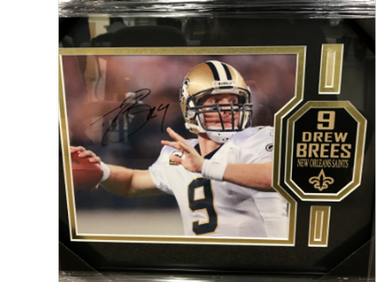 Drew Brees Signed Framed New Orleans Saints 11x14 Football Photo