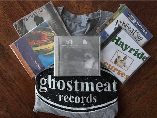 Ghostmeat Records T-shirt, CD's and show poster