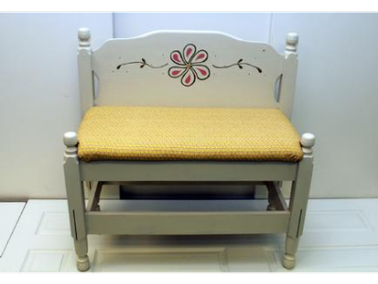 Painted and Padded Bench.