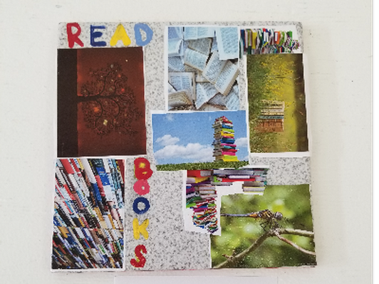 "Collage of Books" Tile