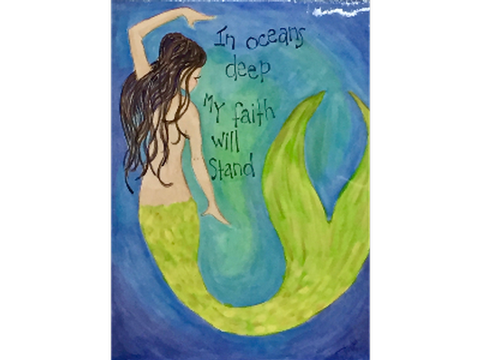 "Mermaid's Prayer" Original Art by Glenda Hopkins