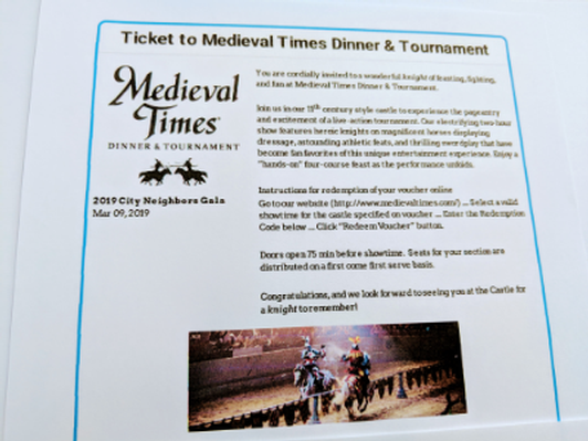 1 ticket to Medieval Times