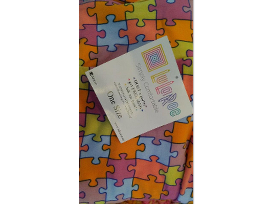 LuLaRoe Leggings Puzzle Pieces Autism Awareness Multicolor