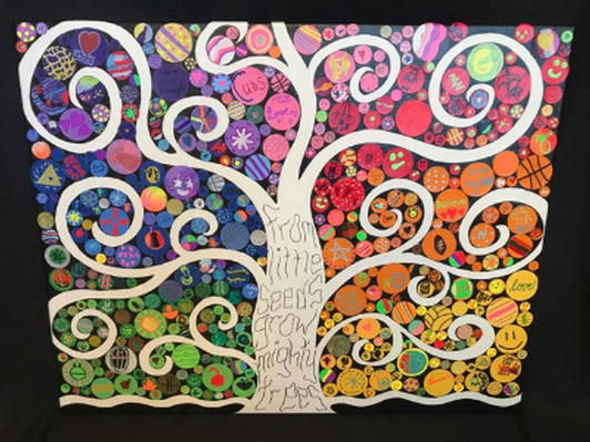 4th Grade Art - Circle Tree Collage