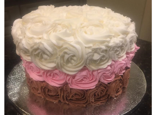 Neapolitan 3-layer cake! Yum!