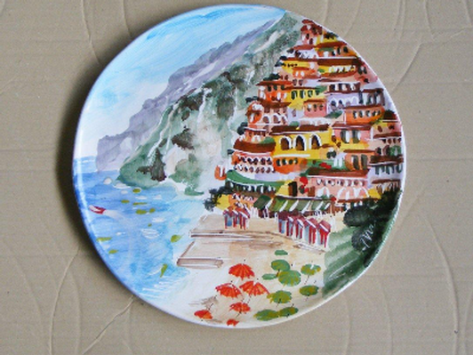 Vietri Handcrafted Italian Amalfi Coast Scene Wall Plate