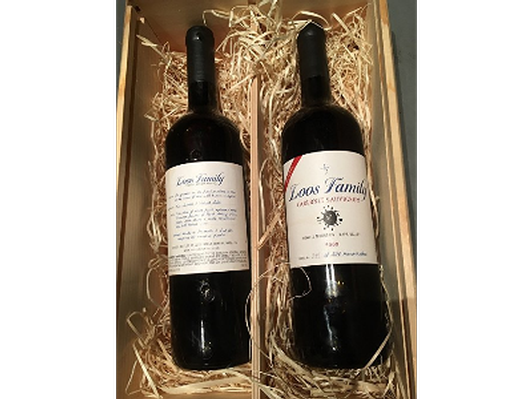 Two bottles of Loos Family Wine