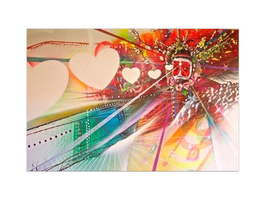 Signed Art Poster by Chor Boogie, Spray Paint Visionary Artist  - The Love Dance