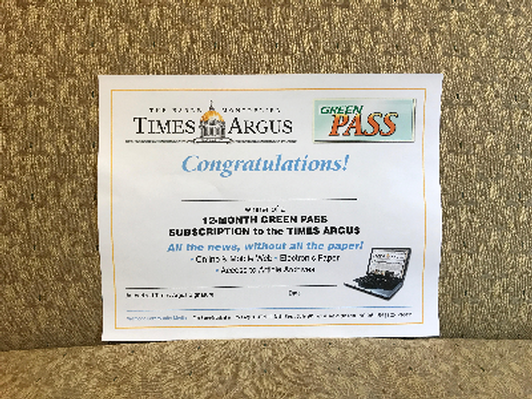 12-Month Green Pass Subscription to the Times Argus
