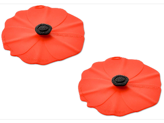 Two 4" Silicone Poppy Lids by Charles Viancin