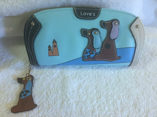 Leather Dog LOVE Pocketbook Clutch