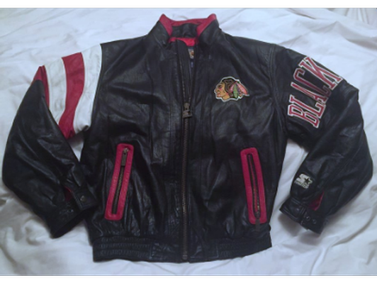 Chicago Blackhawks Leather Jacket Size L