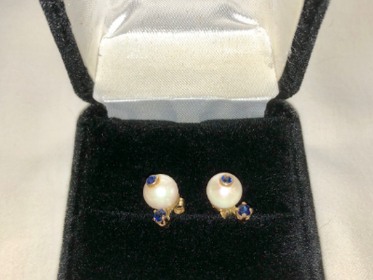 PEARL AND SAPPHIRE EARRINGS