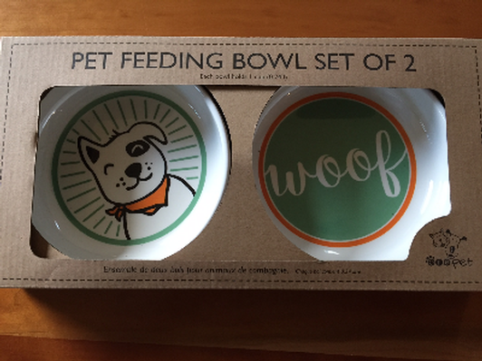 Pet feeding bowl set of 2