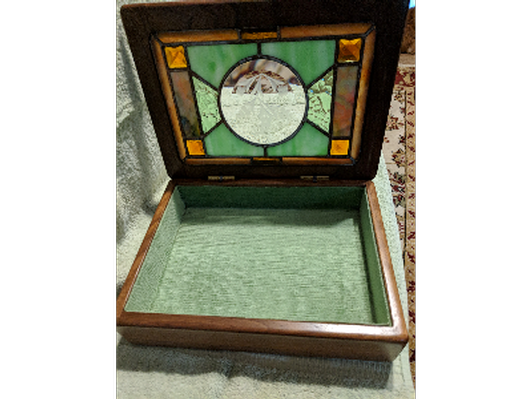 Stained glass wooden box