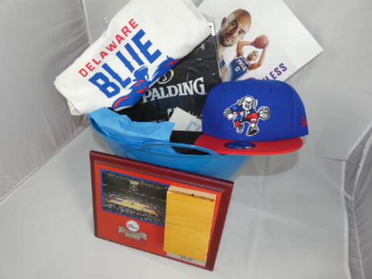 76ers and Delaware Blue Coats gift bucket