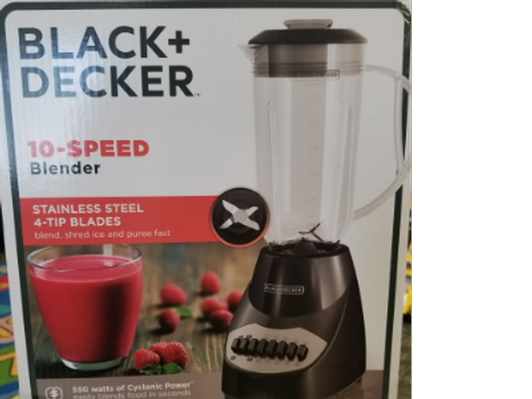 Black & Decker 10 Speeds, 550 Watt Blender with Stainless Steel Blade