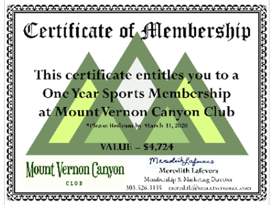 1 Year Sports Membership 