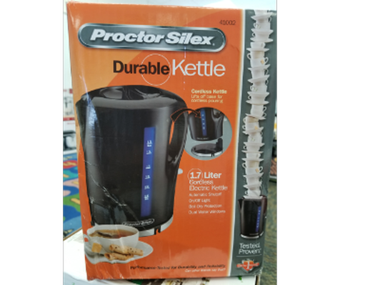 Proctor Silex 1.7 Liter Cordless Electric Kettle, Black, Model 41002