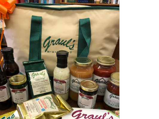 $75 gift certificate to Grauls, with signature cooler bag, specialty coffee and sauces.