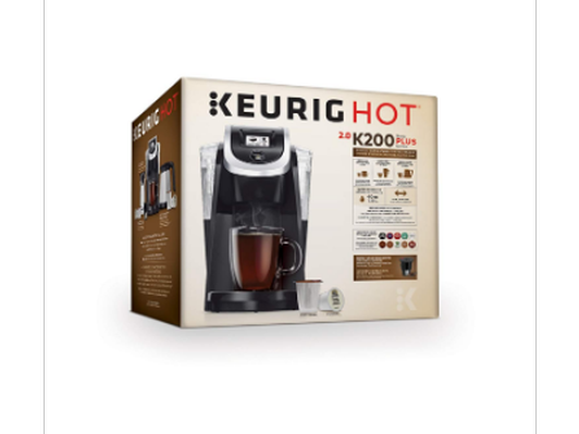 Keurig K200 Hot Brewing System, Black + 48  Single Coffee Pods