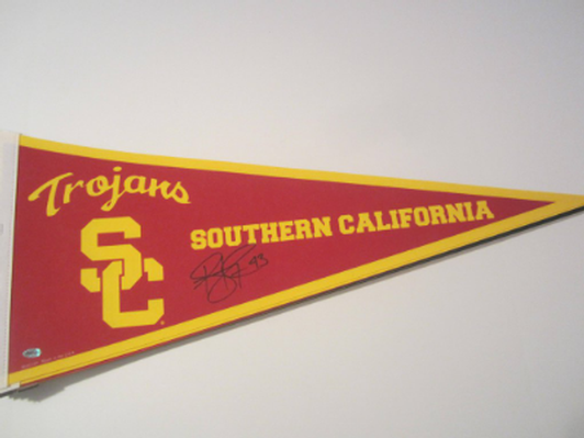 Troy Polamalu - USC Trojans Autographed Football Pennant 