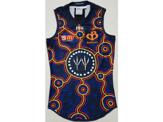 Eddie Betts player issued signed SANFL Indigenous guernsey 