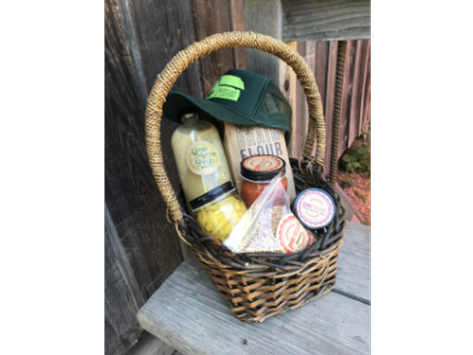 A basket of Pie Ranch farmstand goodies