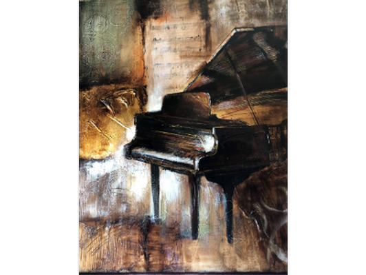 Canvas Piano  with Music Painting