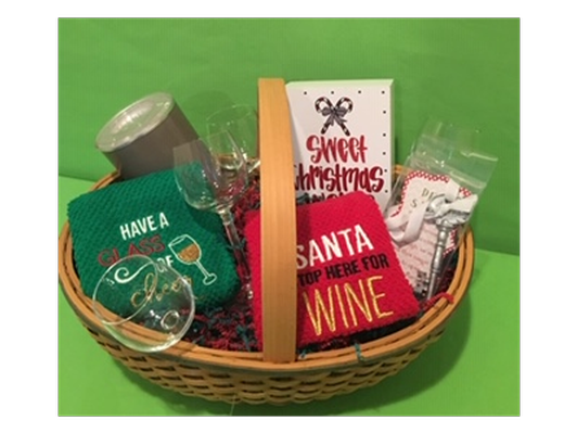 Christmas Basket with Pampered Chef Wine Chiller