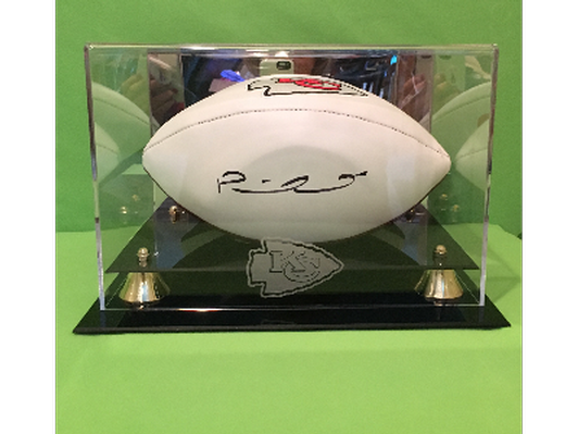 Patrick Mahomes Autographed Football in Case