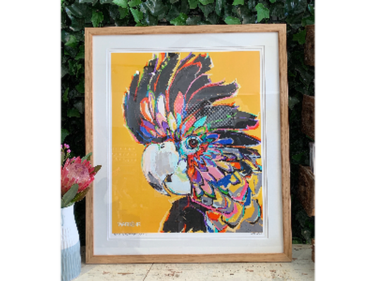 Framed Yellow Cockatoo print by Warbehr