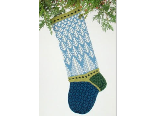 Forest, a handknit Christmas Stocking