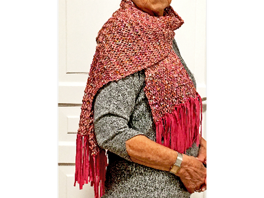 Hand-Knit Pink Scarf by Rosa Maria C Díes 