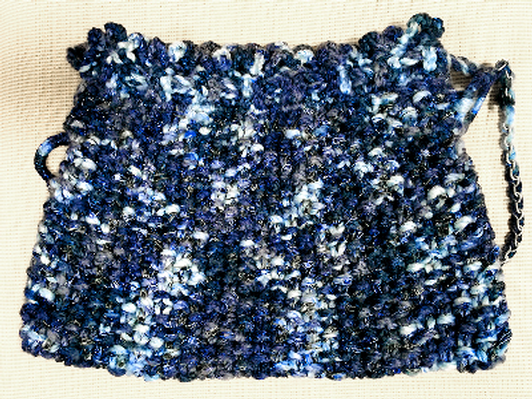 Hand-Knit Blue Purse by Rosa Maria C Díes 