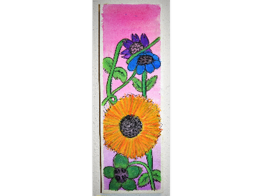 Sunflower & pink background- 4" x 11"