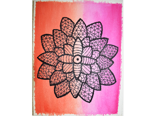 Mandala flower- 5"x 7"