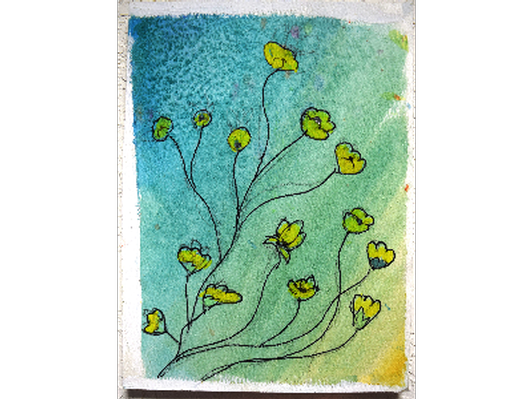 Small yellow flowers- 5" x 7"
