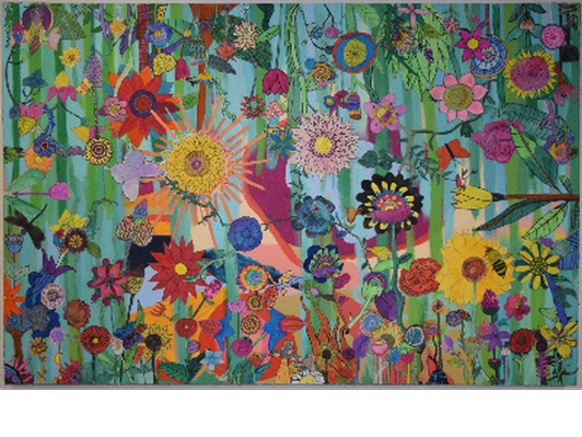 Collage flowers- 6ft x 4ft