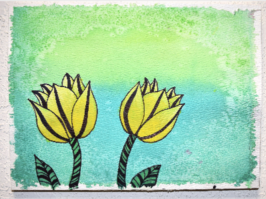 Yellow tulips- 8" x 6"