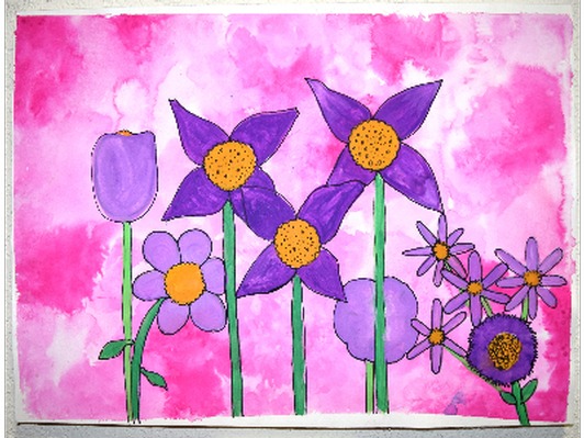 Purple pinwheels- 12" x 9" 