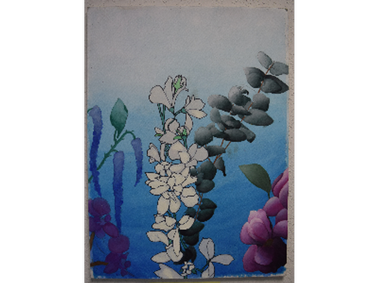 Blue & white flowers- 15" x 11" 