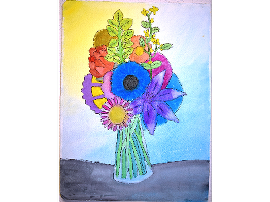 Flower in vase- 15" x 11" 