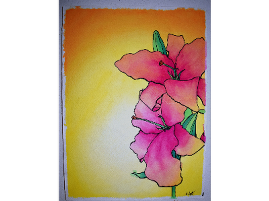 Pink lily- 15" x 11" 