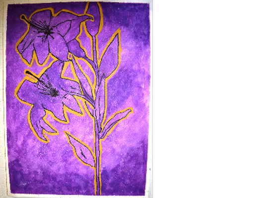  Purple lily- 15" x 11"