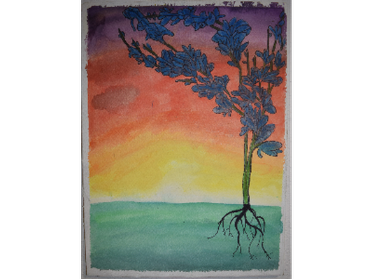 Roots & sunset- 15"x 11"