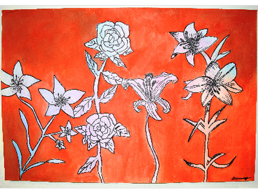 Orange & white flowers- 22" x 15"